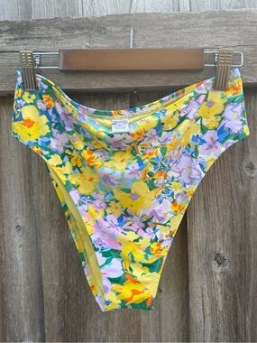 RELLECIGA Floral High Waisted Bikini Bottom Size M